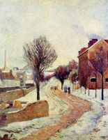 Поль Гоген Пригород в снегу-1886